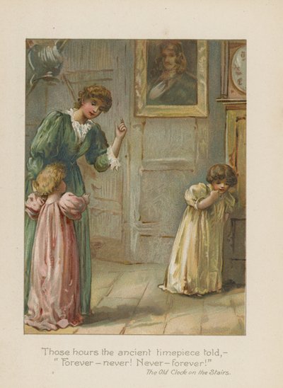 De timene det eldgamle uret fortalte - For alltid - aldri! Aldri for alltid! (chromolitho) av Henry Marriott Paget
